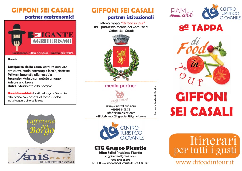 10 MARZO - FOOD IN TOUR A GIFFONI SEI CASALI